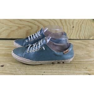 Pikolinos Womens 7.5 Blue Leather RIOLA Sneakers Shoes Slip On Athletic